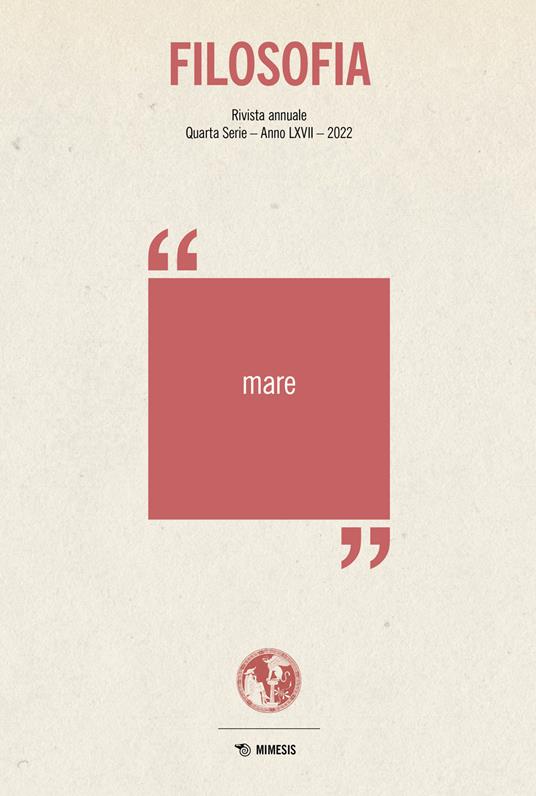 Filosofia. Mare (2022) - copertina