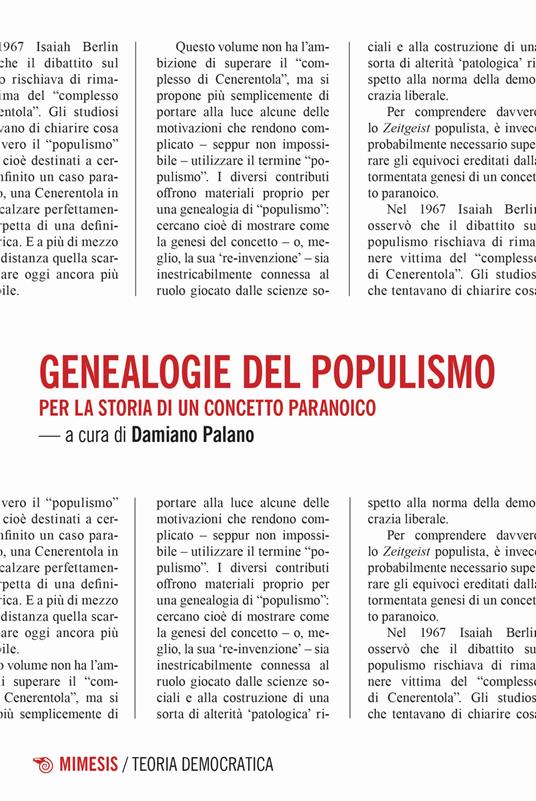 Genealogie del populismo. Per la storia di un concetto paranoico - copertina