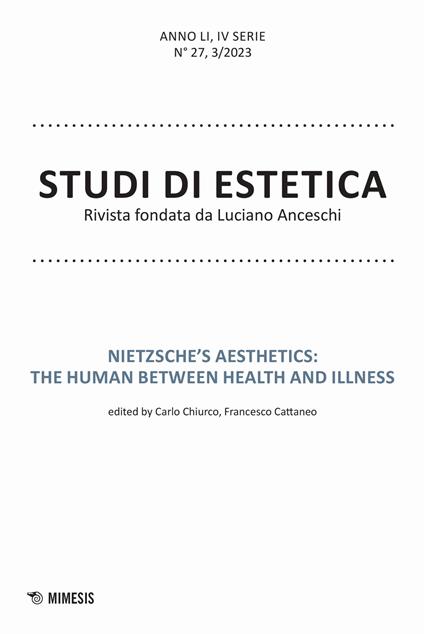 Studi di estetica (2023). Vol. 3: Nietzsche's aesthetics: the human between health and illness - copertina