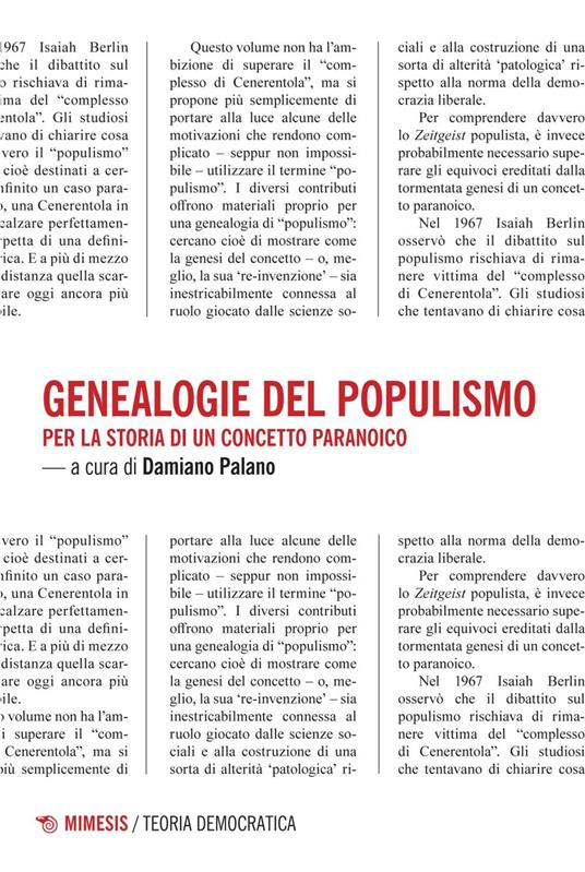 Genealogie del populismo. Per la storia di un concetto paranoico - Damiano Palano - ebook