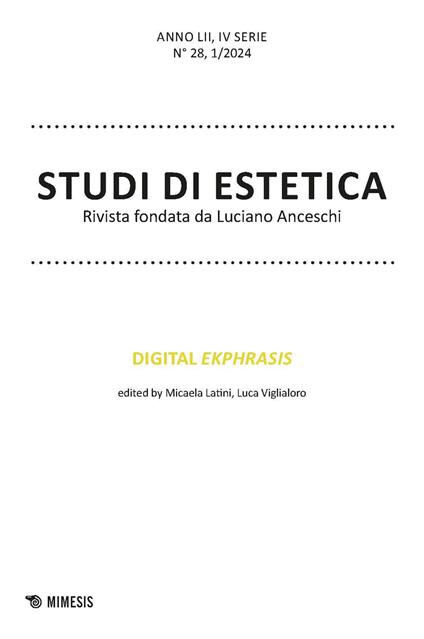 Studi di estetica (2024). Vol. 1: Digital ekphrasis - copertina