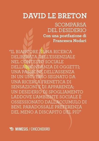 Scomparsa del desiderio - David Le Breton - copertina