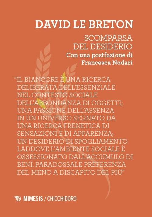 Scomparsa del desiderio - David Le Breton - copertina
