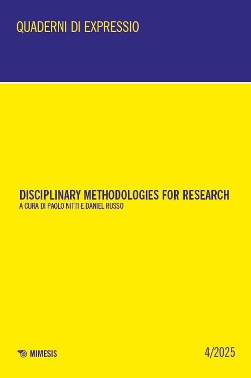 Disciplinary methodologies for research. Ediz. italiana e inglese - copertina