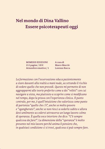 Nel mondo di Dina Vallino. Essere psicoterapeuti oggi - copertina