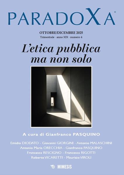 Paradoxa (2025). Vol. 4: L' etica pubblica ma non solo - copertina