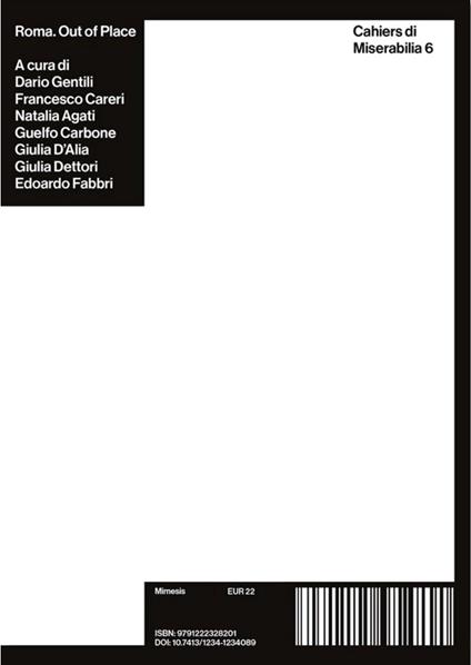 Cahiers di Miserabilia. Vol. 6: Roma. Out of place - copertina