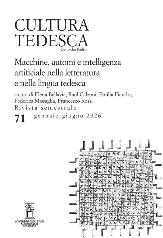 Cultura tedesca (2026). Vol. 71: Macchine, automi e intelligenza artificiale nella letteratura e nella lingua tedesca - copertina