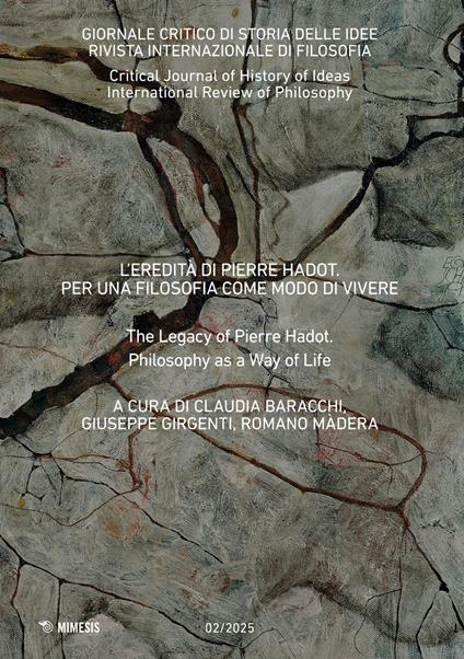 Giornale critico di storia delle idee. Ediz. italiana e inglese (2025). Vol. 2: L' eredità di Pierre Hadot. Per una filosofia come modo di vivere - copertina