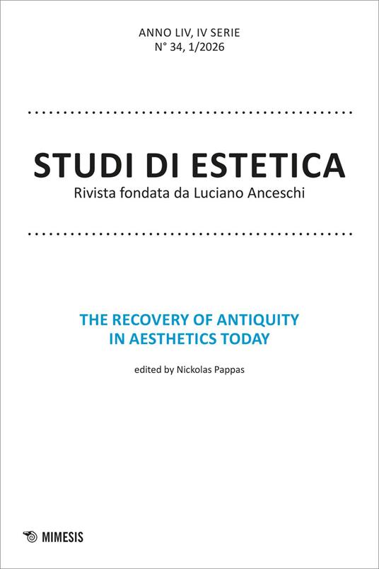 Studi di estetica (2026). Vol. 1: The recovery of antiquity in aesthetics today - copertina