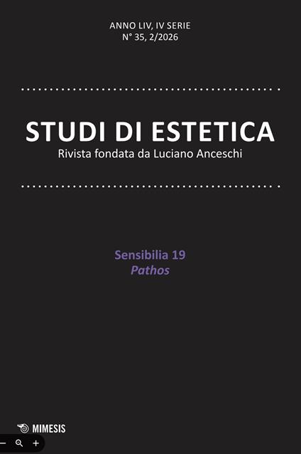 Studi di estetica (2026). Vol. 2: Sensibilia 19 Pathos - copertina