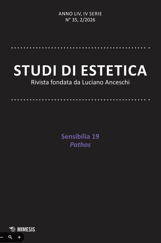 Studi di estetica (2026). Vol. 2: Sensibilia 19 Pathos - copertina