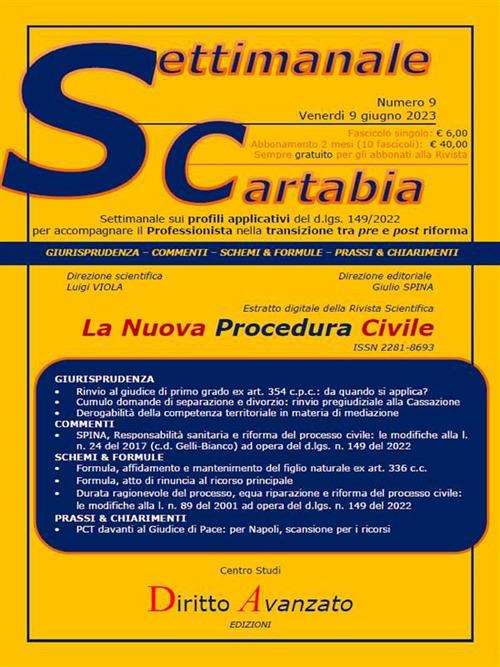 Settimanale Cartabia (2023). Vol. 9 - Giulio Spina,Luigi Viola - ebook