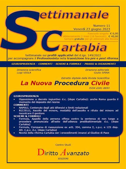 Settimanale Cartabia (2023). Vol. 11 - Giulio Spina,Luigi Viola - ebook