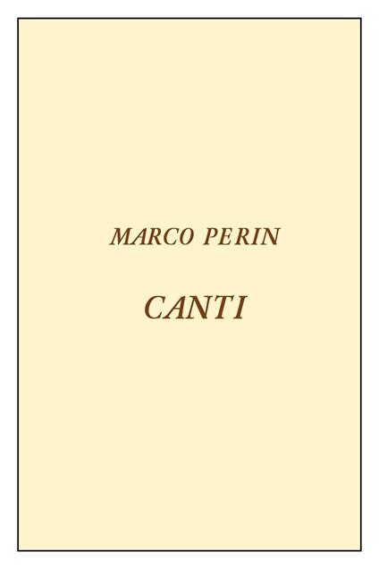 Canti - Marco Perin - copertina