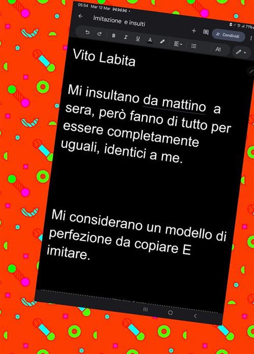 Mi insultano da mattino a sera, però fanno di tutto per essere completamente uguali, identici a me. Imitazione e insulti - Vito Labita - ebook