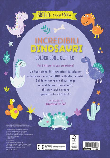 Incredibili dinosauri. Colora con i glitter. Brilla e scintilla. Ediz. illustrata - 2