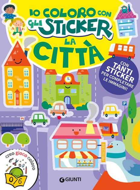Città. Io coloro con gli stickers. Ediz. a colori - copertina
