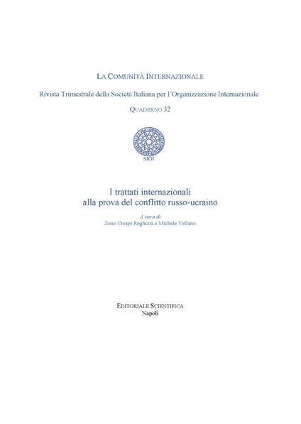 I trattati internazionali alla prova del conflitto russo-ucraino - copertina