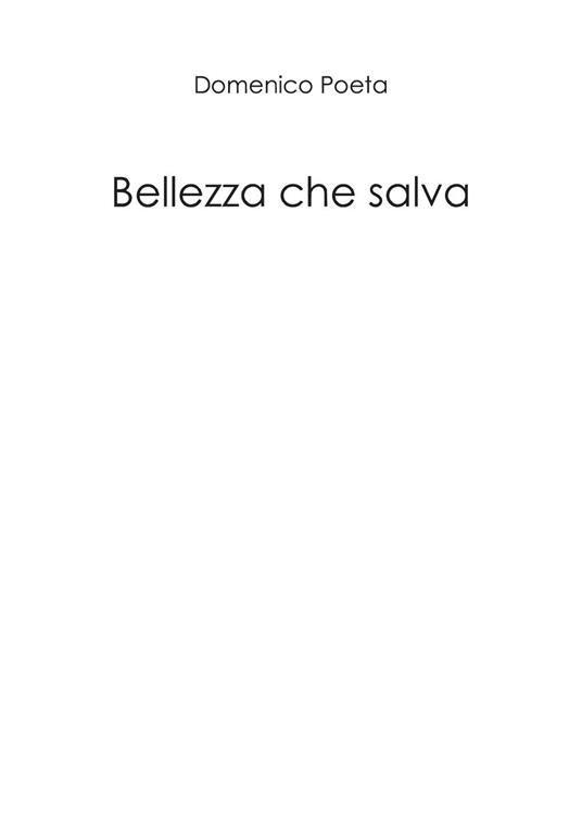 Bellezza che salva - Domenico Poeta - copertina