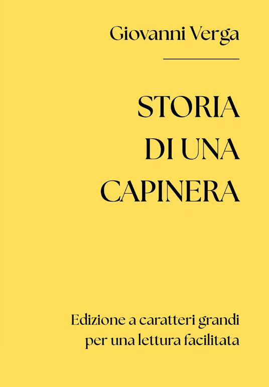 Storia di una capinera - Giovanni Verga - copertina