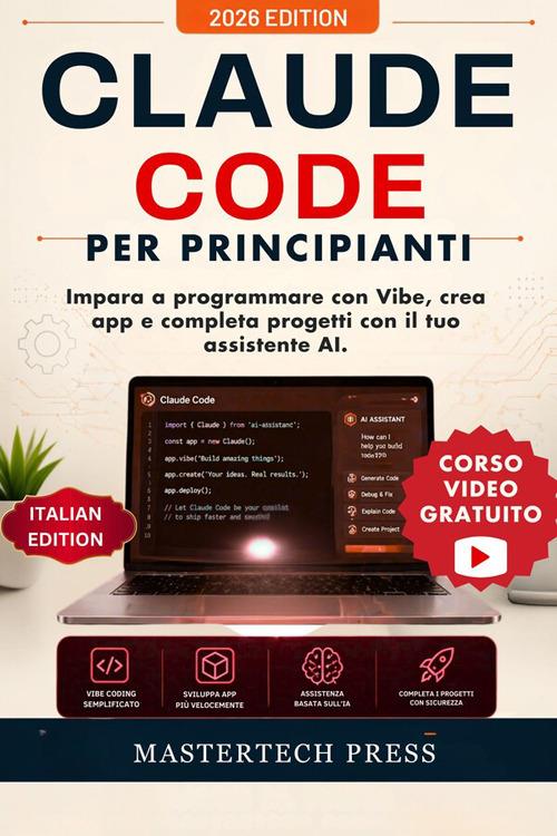 Claude Code per principianti. Impara a programmare con Vibe, crea app e completa progetti con il tuo assistente AI - MasterTech Press - ebook