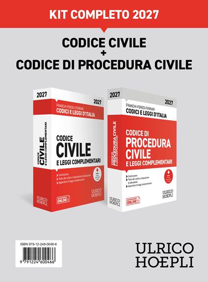 Kit Codice civile + Codice di procedura civile e leggi complementari 2027 - Luigi Franchi,Virgilio Feroci,Santo Ferrari - copertina