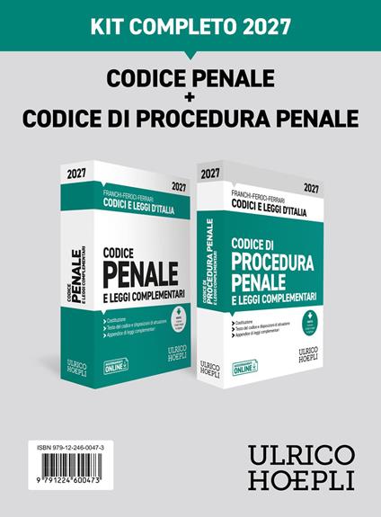 Kit Codice penale + Codice di procedura penale e leggi complementari 2027 - Luigi Franchi,Virgilio Feroci,Santo Ferrari - copertina