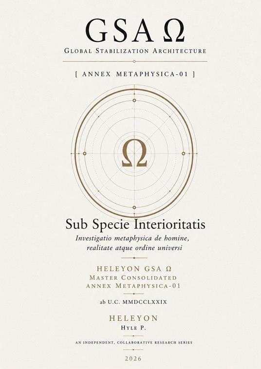 Sub specie interioritatis. Investigatio metaphysica de homine, realitate atque ordine universi - P. Heleyon-Hyle - copertina