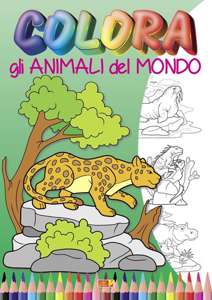 Colora gli animali del mondo. Ediz. illustrata - copertina