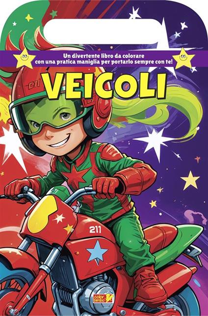 Veicoli. Libro da colorare con maniglia. Ediz. illustrata - copertina