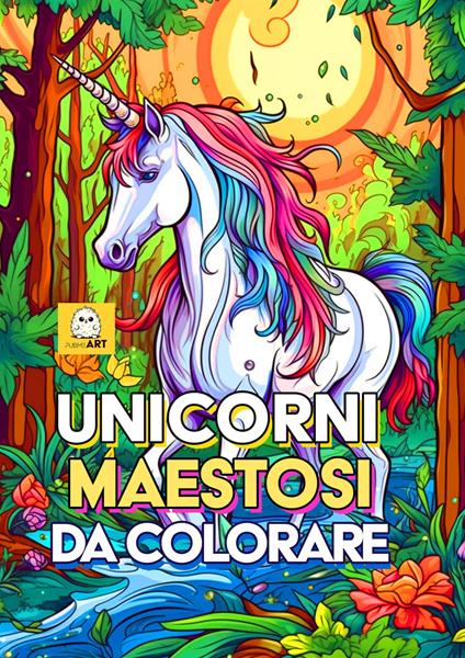 Unicorni maestosi da colorare - copertina