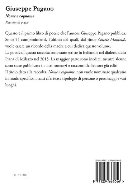 Nome e cognome - Giuseppe Pagano - copertina