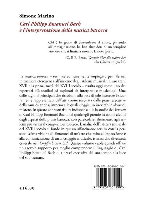 Carl Philipp Emanuel Bach e l'interpretazione della musica barocca - Simone Marino - 2