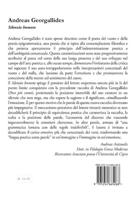 Silenzio immoto - Andreas Georgallides - 2