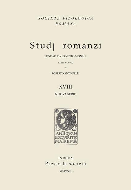 Studj romanzi. Nuova serie (2022). Vol. 18 - copertina