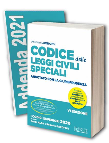 Codice delle leggi civili speciali annotato con la giurisprudenza-Addenda di aggiornamento online - Antonio Lombardi - copertina