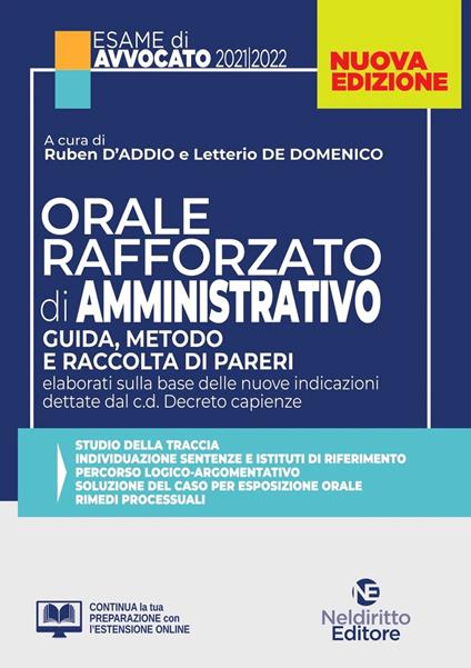 Orale rafforzato di diritto amministrativo - copertina