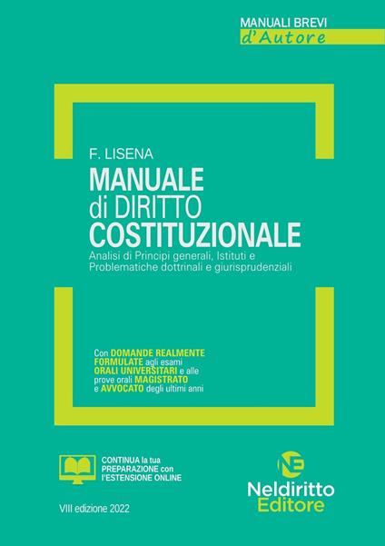 Manuale di diritto costituzionale - Floriana Lisena - copertina