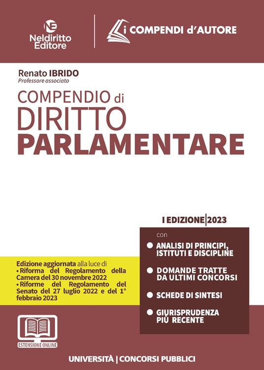 Compendio di diritto parlamentare. Con espansione online - Renato Ibrido - copertina