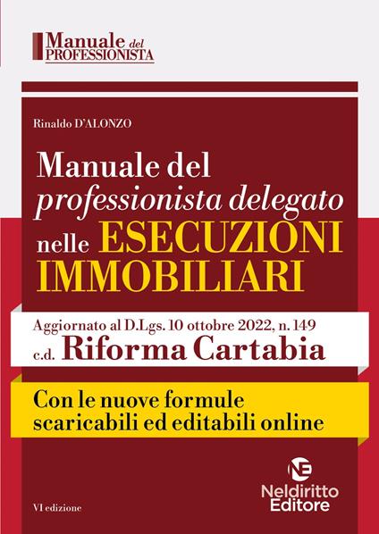Manuale del professionista delegato nelle esecuzioni immobiliari - Rinaldo D'Alonzo - copertina