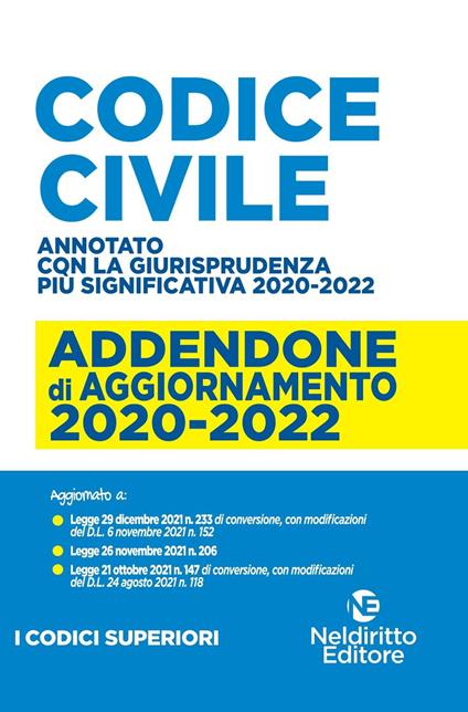Maxi addenda di aggiornamento. Codice civile 2020-2022 - copertina