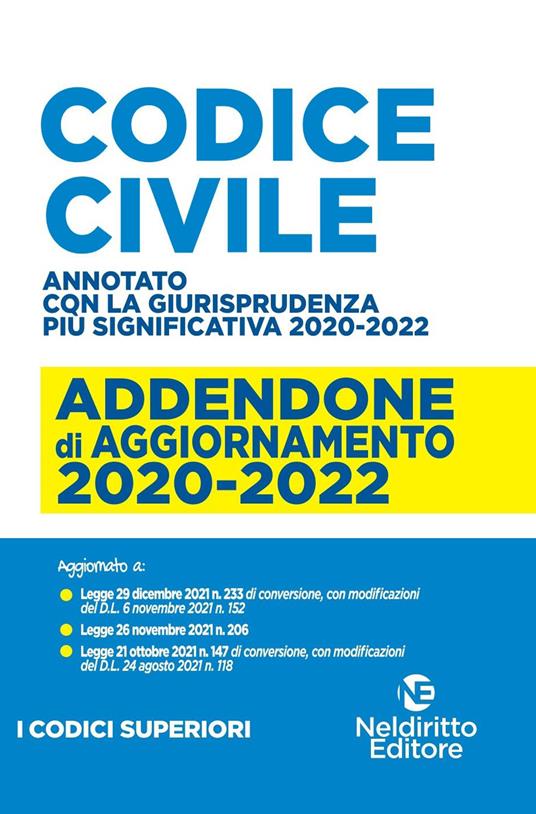 Maxi addenda di aggiornamento. Codice civile 2020-2022 - copertina