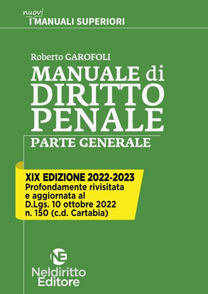 Manuale di diritto penale. Parte generale - Roberto Garofoli - copertina