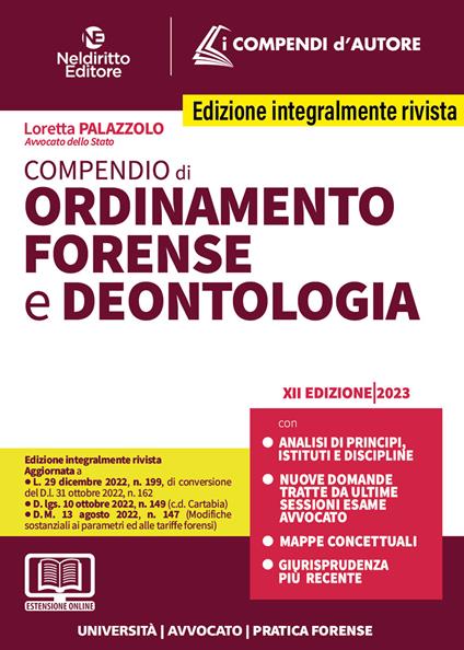 Compendio di ordinamento forense e deontologia - Federica Gaia Corbetta - copertina