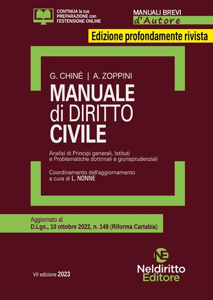 Manuale di diritto civile. Con espansione online - Giuseppe Chiné,Andrea Zoppini - copertina