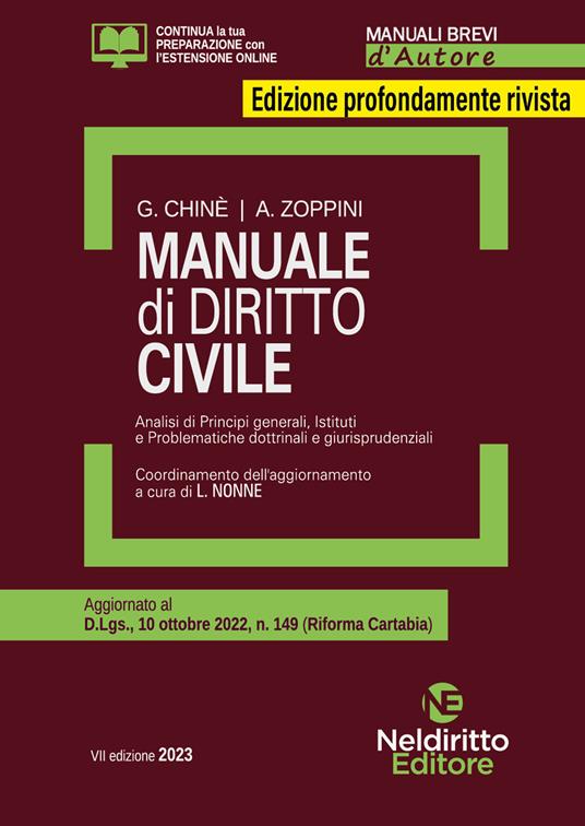 Manuale di diritto civile. Con espansione online - Giuseppe Chiné,Andrea Zoppini - copertina
