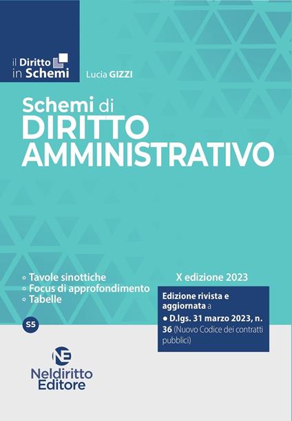 Schemi di diritto amministrativo 2023 - Lucia Gizzi - copertina