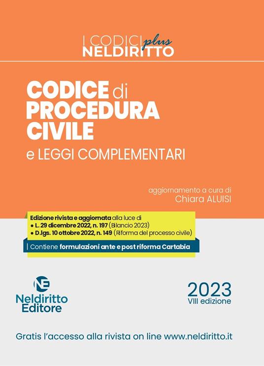Codice di procedura civile e leggi complementari - copertina