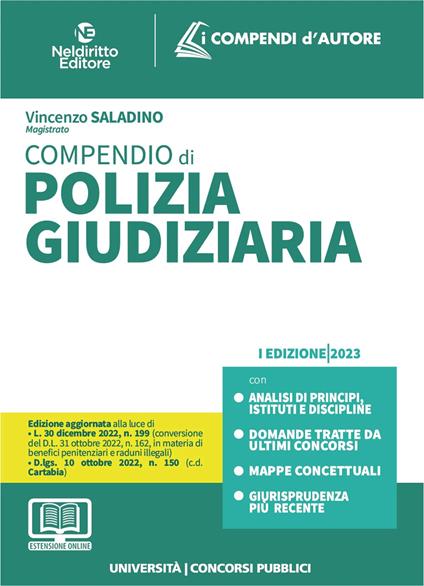 Compendio di Polizia Giudiziaria. Con espansione online - Vincenzo Saladino - copertina
